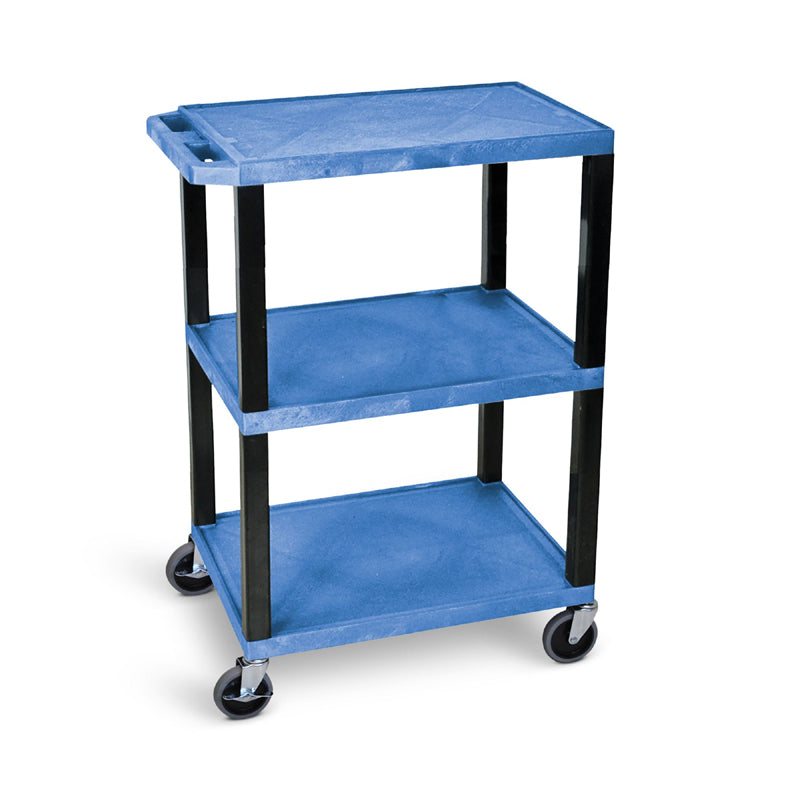 H. Wilson 3-Shelf Mobile Tuffy Busing Cart (Blue) WT34SBU