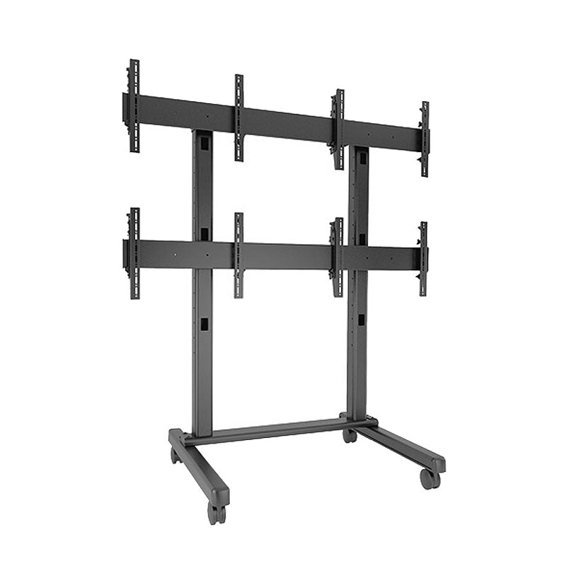 Chief FUSION 2x2 Micro Adjustable Video Wall Cart LVM2X2U, two-row triple-display mobile stand