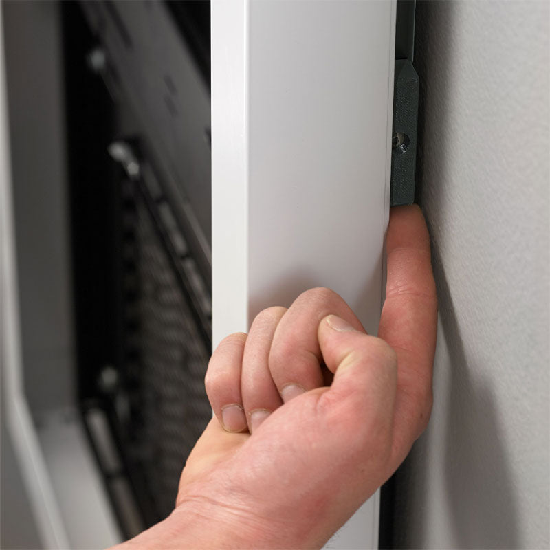 Chief Impact On-Wall Kiosk LW40UWPG, in-wall display enclosure side latch operation