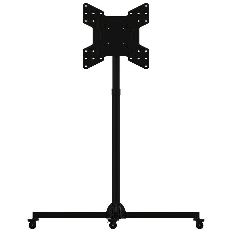 Crimson Large Collapsible Mobile TV Cart M46PC, mobile display stand front view with wide base
