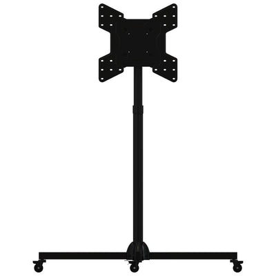 Crimson Large Collapsible Mobile TV Cart M46PC, mobile display stand front view with wide base