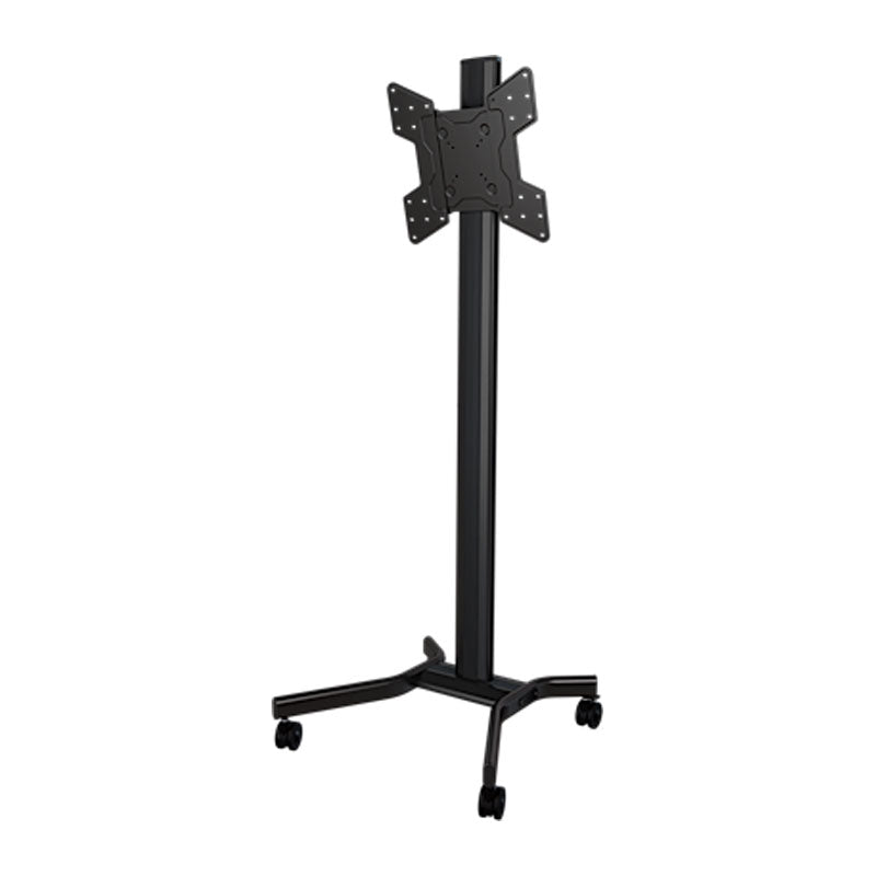 Crimson Large Mobile TV Cart M55VLP, mobile display stand front three-quarter view