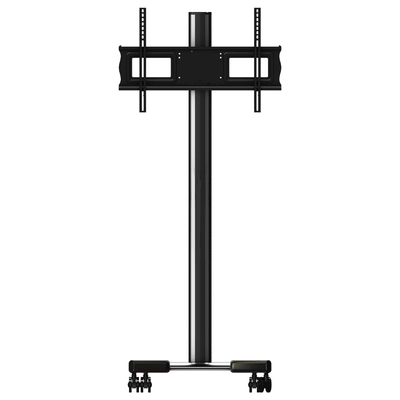 Crimson Large Adjustable Height Mobile TV Cart M63, dual-display mobile cart front view