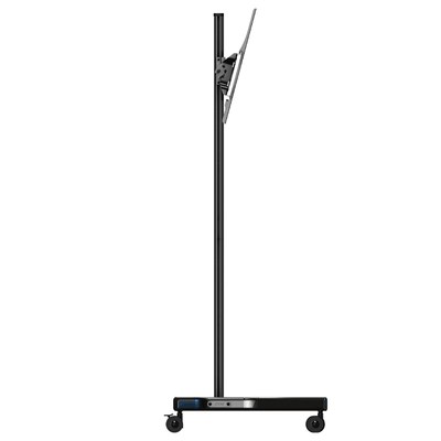 Crimson Large Adjustable Height Mobile TV Cart M63, dual-display mobile cart side view