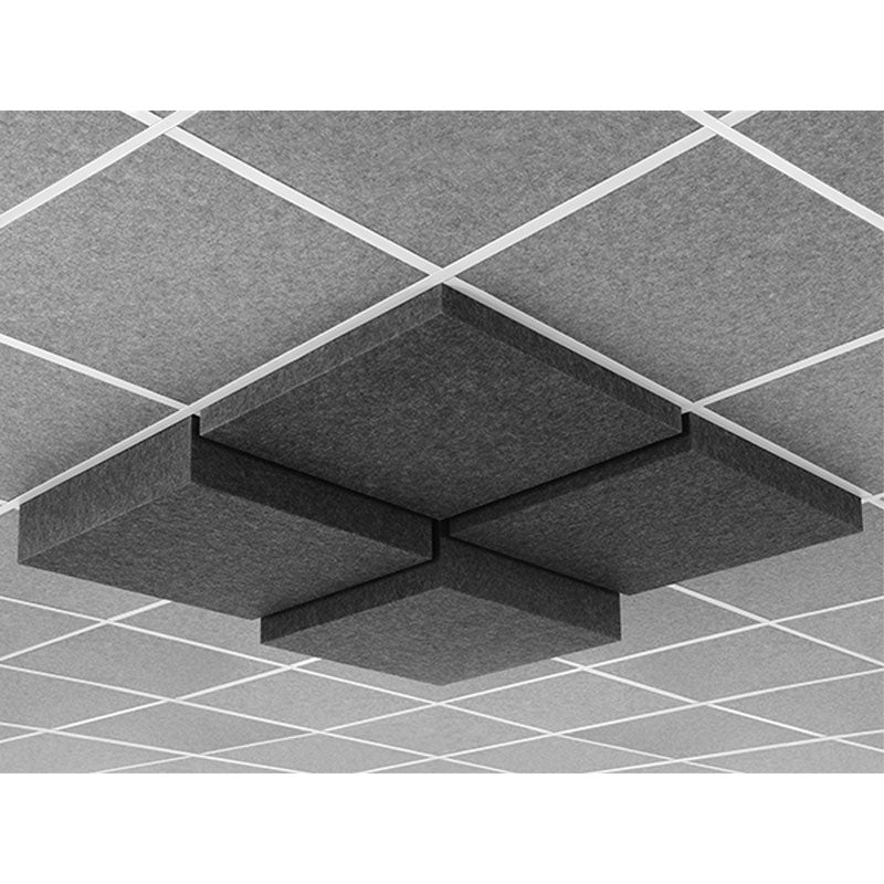 Middle Atlantic Nivo 2x2 Acoustic Ceiling Tile AUNV221DG2CHG, acoustic ceiling cloud panels installed grid view