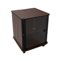 Middle Atlantic Mobile Rack RFR-1628E0, wood rack cabinet front three-quarter view