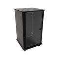Middle Atlantic Mobile Rack RFR-2428A3, black equipment rack cabinet in a front three-quarter view