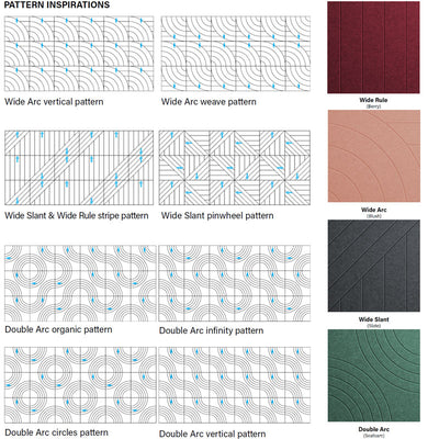 Middle Atlantic TruTile 2x2 Acoustic Wall Panel AUTT22SQDACSMCWH, acoustic wall tile pattern options