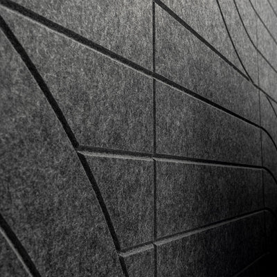 Middle Atlantic TruTile 2x2 Acoustic Wall Panel AUTT22SQDACSMCWH, charcoal acoustic wall tile texture detail