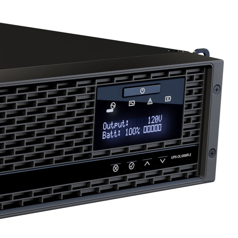 Middle Atlantic NEXSYS UPS Backup Power UPX-OL1000R-2, UPS control panel close-up