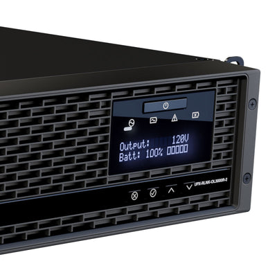 Middle Atlantic NEXSYS UPS Backup Power UPX-RLNK-OL3000R-2, rackmount UPS control display detail