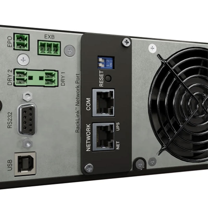 Middle Atlantic NEXSYS UPS Backup Power UPX-RLNK-OL1500R-2, rackmount UPS communication ports detail