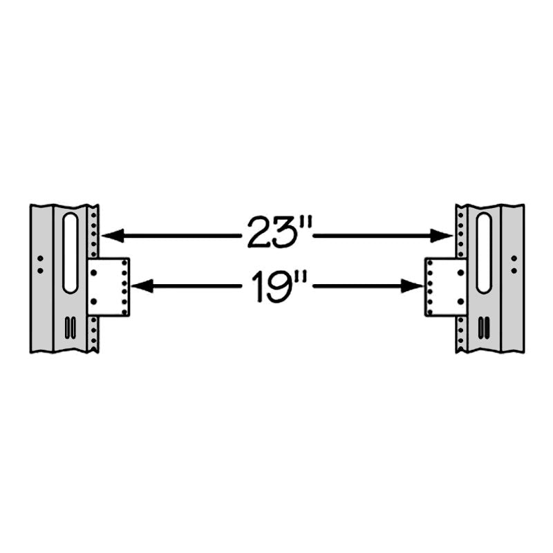 Middle Atlantic Rackrail Reducer (3 RU, 23 to 19 inches) 23-19-3