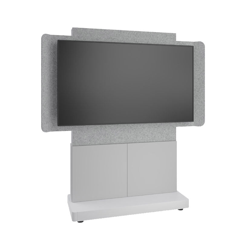 Middle Atlantic Forum Display Stand FM-DS-4875FS-AD8W, height-adjustable display stand with acoustic panel front view