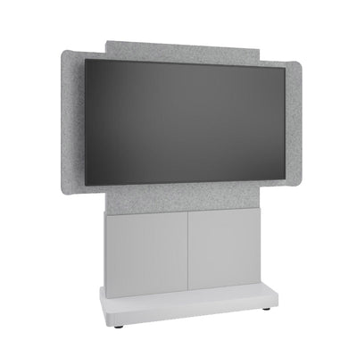 Middle Atlantic Forum Display Stand FM-DS-4875FS-AD8W, height-adjustable display stand with acoustic panel front view