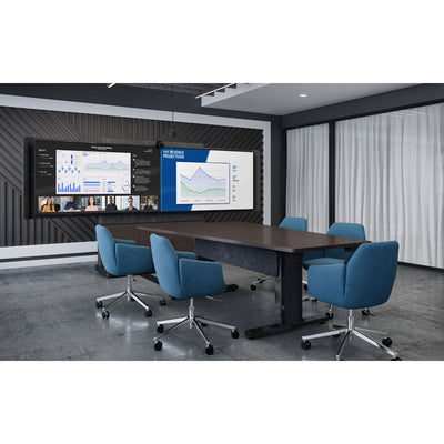 Middle Atlantic Forum Display Stand FM-DS-4875FS-BA3B, dual-display media wall installed conference room view