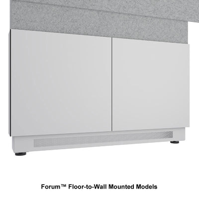 Middle Atlantic Forum Display Stand FM-DS-4875FS-BA3B, floor-to-wall media wall front view with doors closed