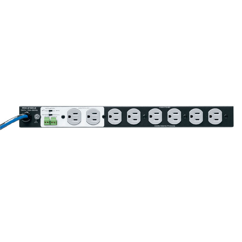 Middle Atlantic Rackmount Power PDC-915R-2, rack power strip outlet view