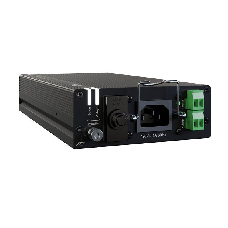Middle Atlantic NEXSYS Compact Power PDX-215C-SP, rack power module angled rear view