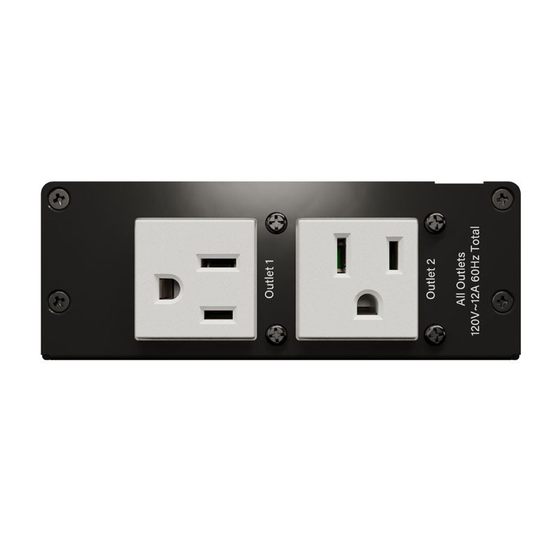 Middle Atlantic NEXSYS Compact Power PDX-215C-SP, dual electrical outlet module close-up