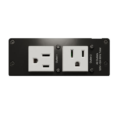 Middle Atlantic NEXSYS Compact Power PDX-215C-SP, dual electrical outlet module close-up