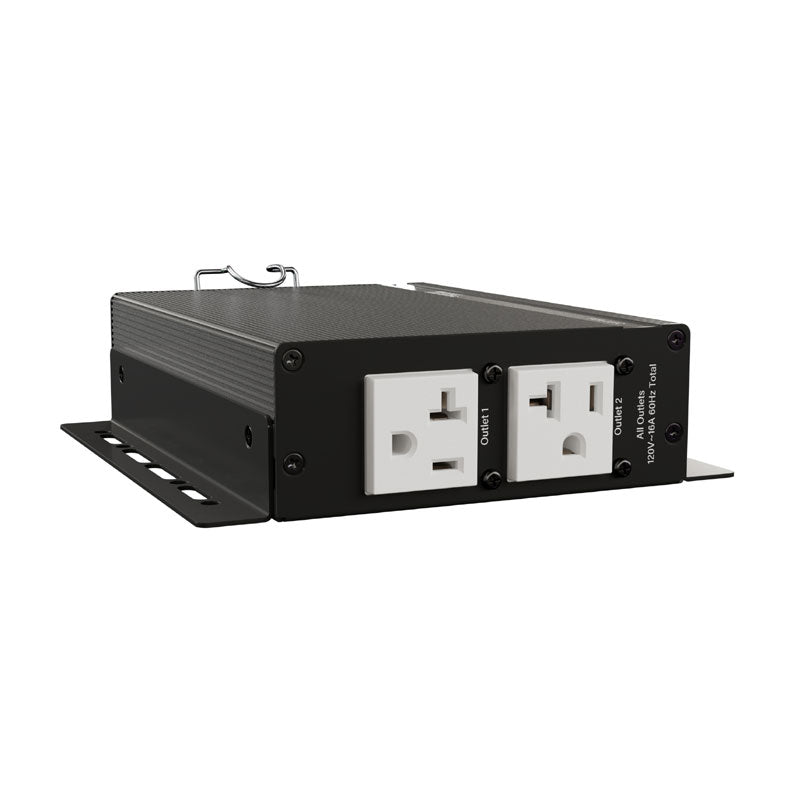 Middle Atlantic NEXSYS Compact Power PDX-220C-SP, dual-outlet power controller perspective