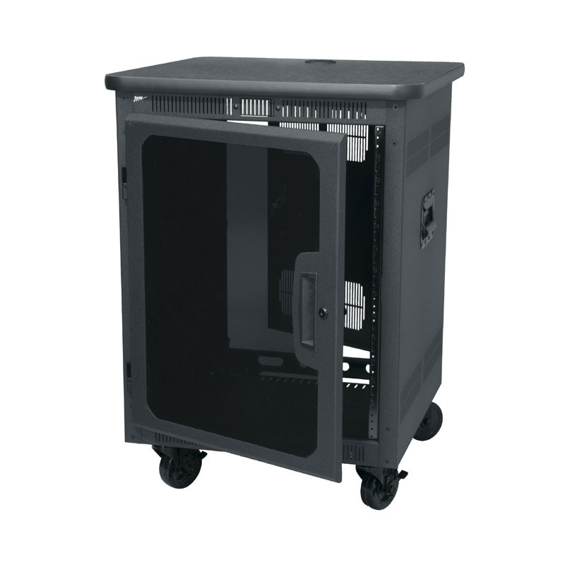 Middle Atlantic Portable Rolling Rack (14 RU, 26 D, Plexi Top) PTRK-1426MDK