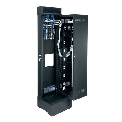Middle Atlantic Large Pivoting Wall Rack SR-24-32, tall equipment rack cabinet open front view