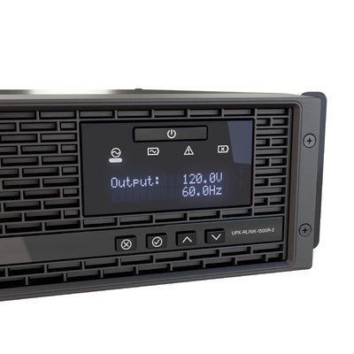 Middle Atlantic NEXSYS UPS Backup Power UPX-RLNK-1500R-2, rackmount UPS control display detail
