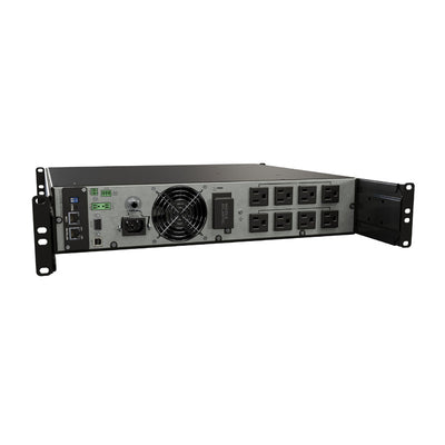 Middle Atlantic NEXSYS UPS Backup Power UPX-RLNK-1500R-2, rackmount UPS rear three-quarter view