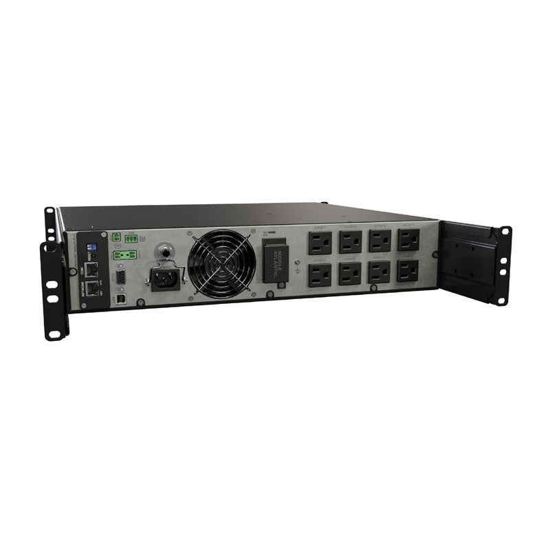Middle Atlantic NEXSYS UPS Backup Power UPX-RLNK-1500R-8, rack-mount UPS rear panel