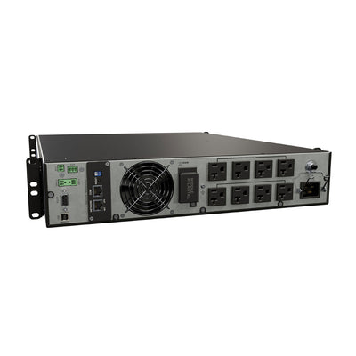 Middle Atlantic NEXSYS UPS Backup Power UPX-RLNK-2000R-2, rackmount UPS rear three-quarter view