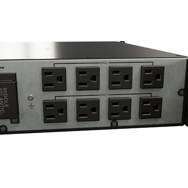 Middle Atlantic NEXSYS UPS Backup Power UPX-RLNK-2000R-2, rackmount UPS outlet bank detail