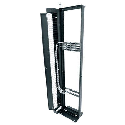 Middle Atlantic Steel Wire Cable Duct VCD-10-51-SC, open-frame equipment rack with wire cable basket