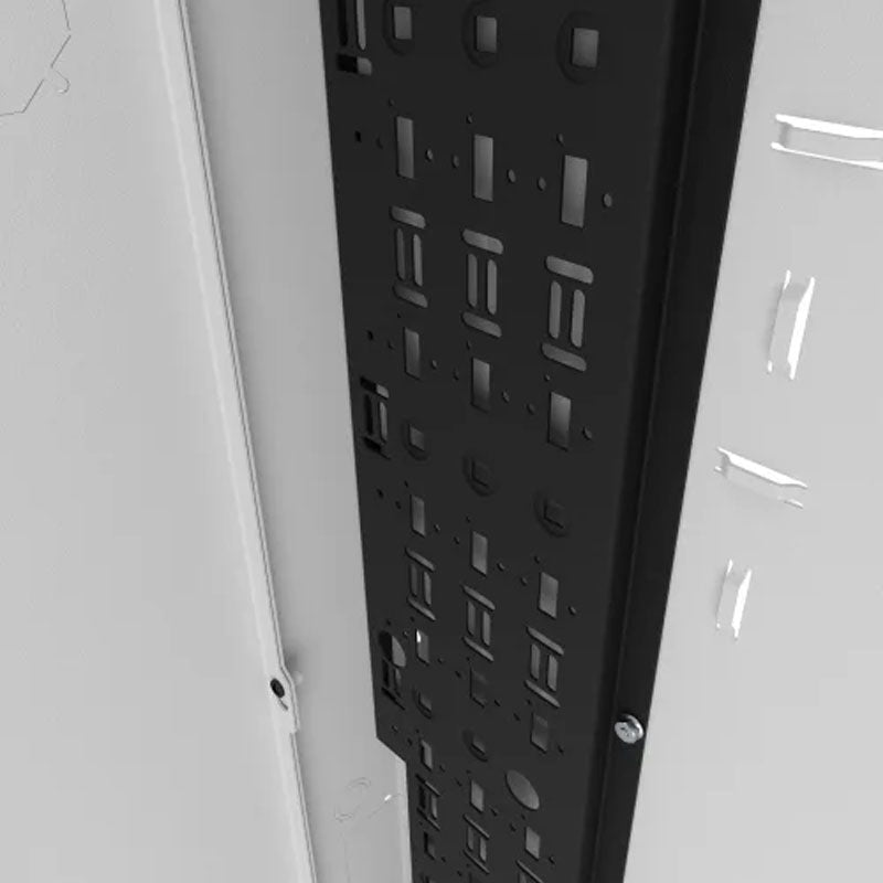 Middle Atlantic VWM Backpan VWM-BP-4216-WT, equipment cabinet vertical rail mounting slots detail