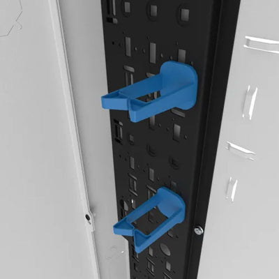 Middle Atlantic VWM Backpan VWM-BP-4216-WT, equipment cabinet accessory clips installed