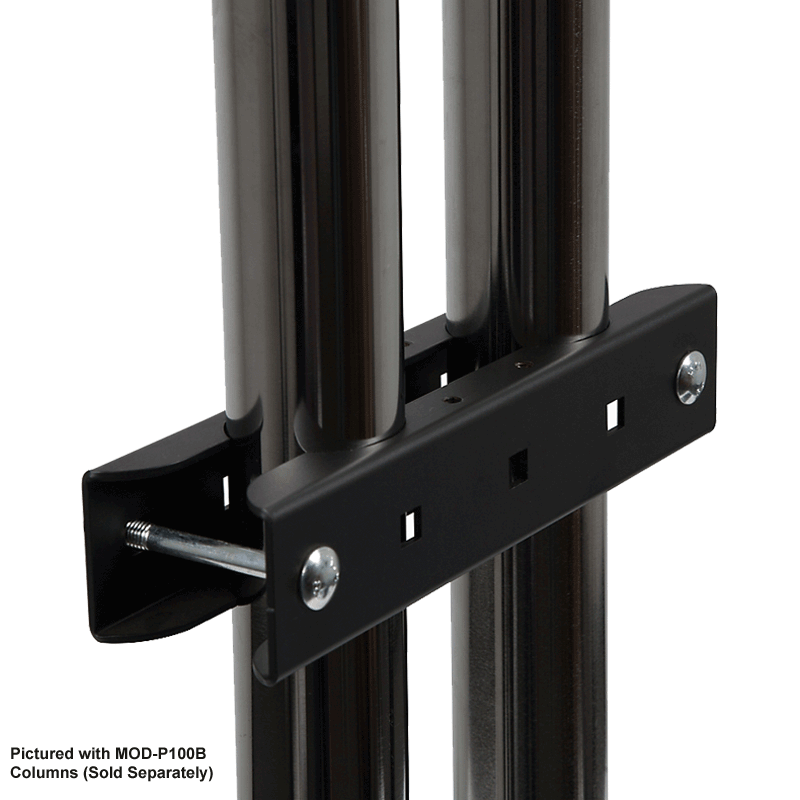 Peerless-AV Modular Series Dual Pole Stacking Clamp MOD-ASC2, mount adapter bracket installed on support columns