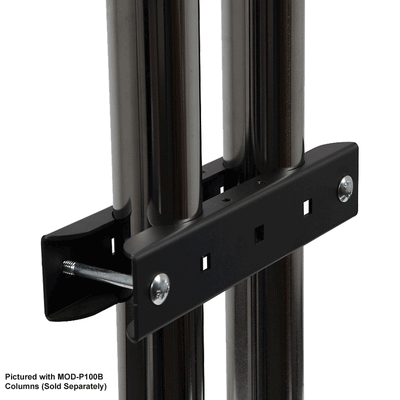 Peerless-AV Modular Series Dual Pole Stacking Clamp MOD-ASC2, mount adapter bracket installed on support columns
