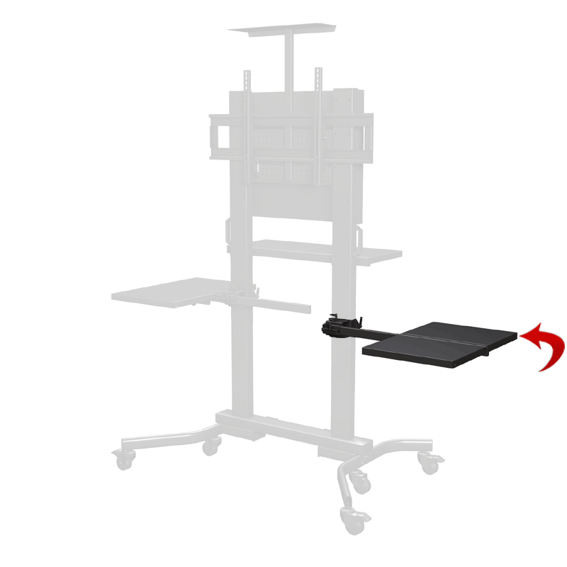 Crimson Side or Laptop Shelf for Heavy Duty Carts or Stands MS9S