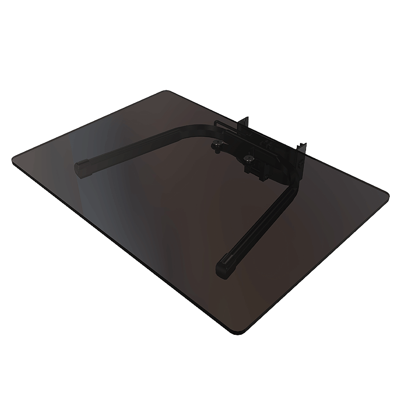 Crimson Tempered Glass Shelf for Carts or Stands (Black) MSG