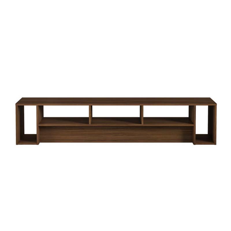 Nexera Rustik TV Stand 110031, low walnut media console front view