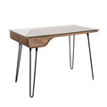 LumiSource Avery Desk with Glass Top (Walnut) OFD-AVERY WL
