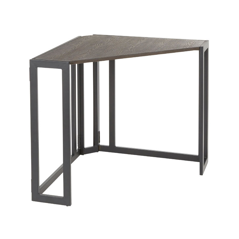 LumiSource Roman Corner Desk (Black Metal, Espresso) OFD-CROMAN BKES