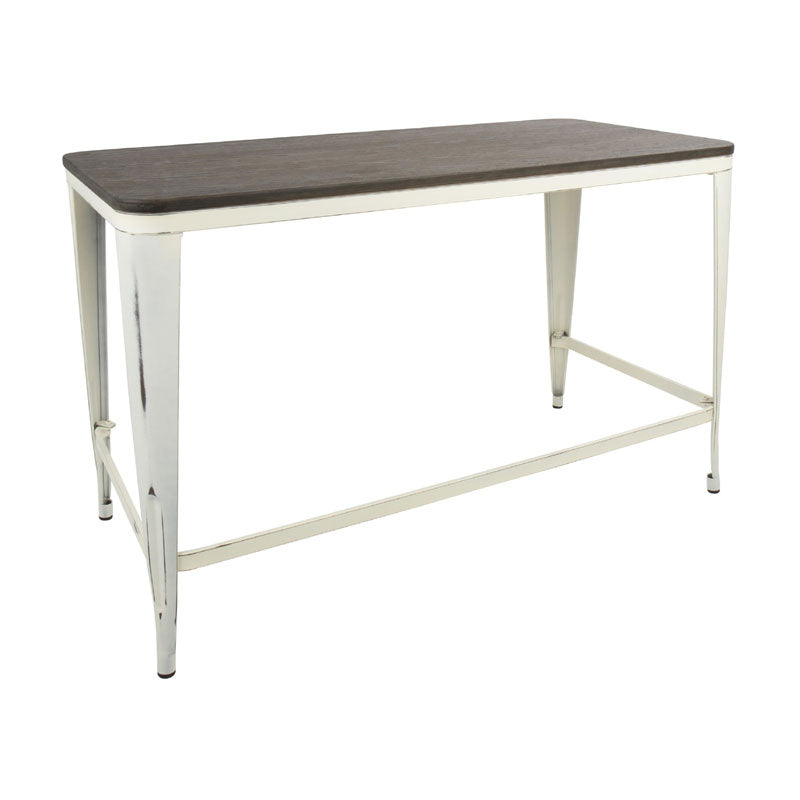 LumiSource Pia Industrial Desk (Vintage Cream, Espresso) OFD-PIA VCR+E