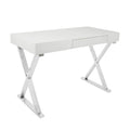 LumiSource Luster Desk with Storage Drawer (Glossy White) OFD-TM-LSTR W
