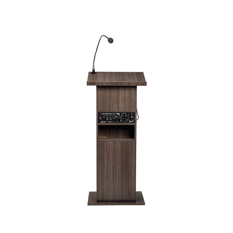 Oklahoma Sound Power Plus Lectern 111PLS-RW/LWM-7, multimedia lectern rear view
