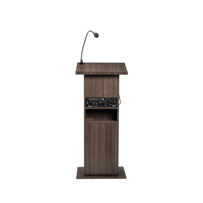Oklahoma Sound Power Plus Lectern 111PLS-RW/LWM-7, multimedia lectern rear view