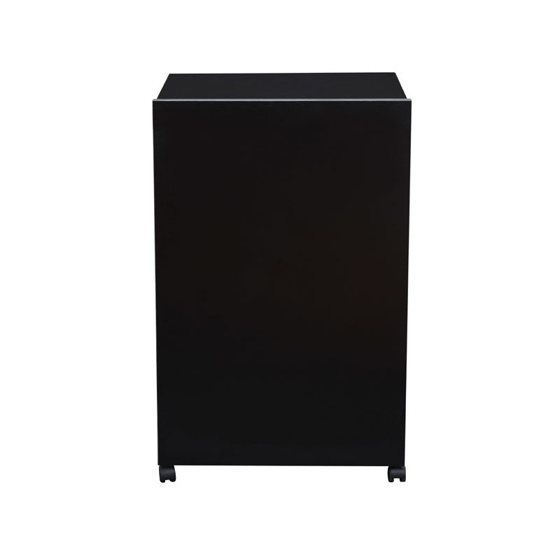 Oklahoma Sound AV Cart or Lectern Base 112-BK, black rolling lectern rear view