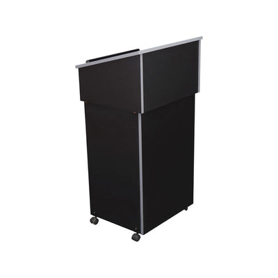 Oklahoma Sound Lectern Base Tabletop Combo 22/112-BK, multimedia lectern front three-quarter view