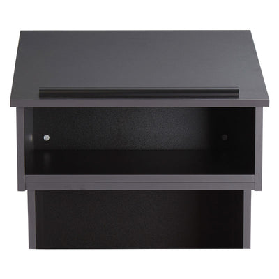 Oklahoma Sound Lectern Base Tabletop Combo 22/112-BK, multimedia lectern sloped top and equipment shelf detail